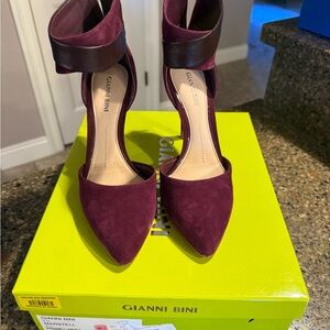 Gianni Bini Maroon Ankle Strap Heels